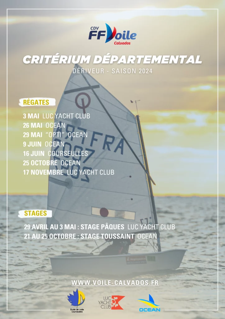 compétitions stages sportifs dériveur comité départemental de voile calvados